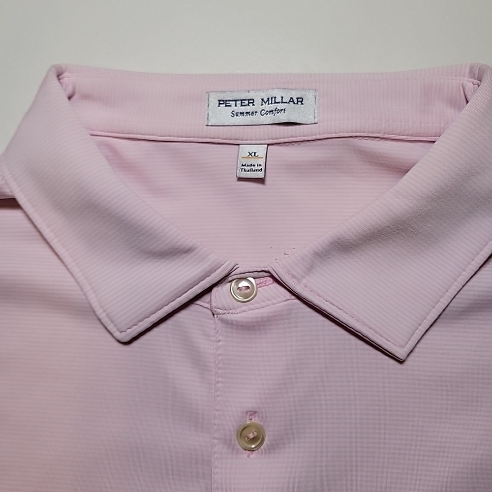 Peter Millar Summer Comfort Mens Size XL Short Sleeve Polo Shirt Pink